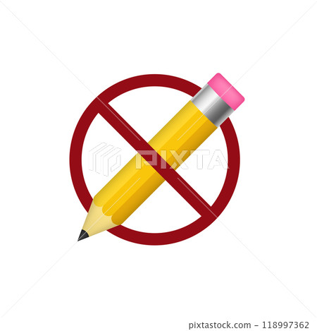 Ban pen icon. Forbidden icon sign. Ban pen icon. Forbidden icon sign. 118997362