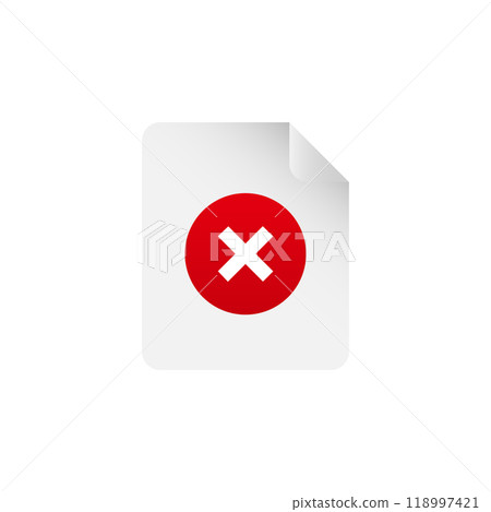 fileCorrupted file error icon. Failed document with error, fileCorrupted file error icon. Failed document with error, 118997421
