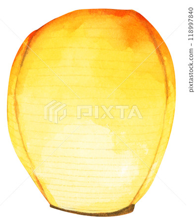 Paper lantern, Floating lantern in the sky. Making a Wish. Watercolor illustration. 118997840