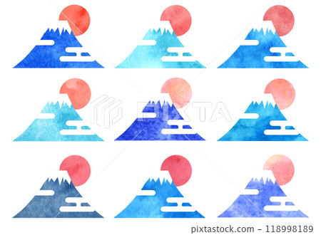 水彩日本圖案格紋圖案 118998189