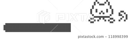 collection set of retro game 8bit pixel art cat loading process progress counter bar, flat png transparent element design 118998399