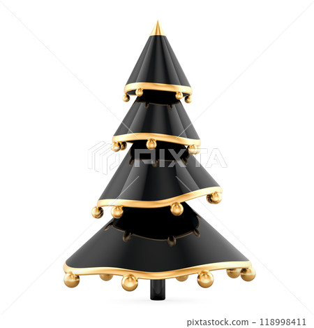 Black Minimalistic Christmas Tree, 3D rendering 118998411
