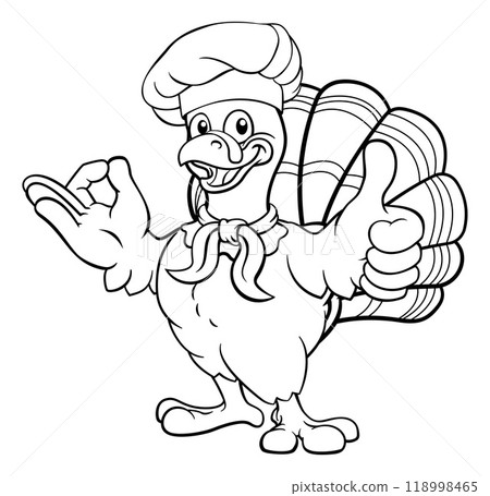 Turkey Thanksgiving Cartoon Bird Christmas Mascot Turkey Thanksgiving Cartoon Bird Christmas Mascot 118998465