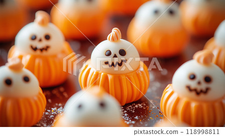 Cute Halloween sweets displayed background material 118998811