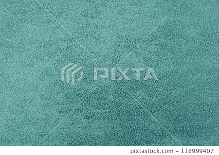 Cloth structure of jacquard turquoise fabric with abstract shabby texture background closeup, macro 118999407