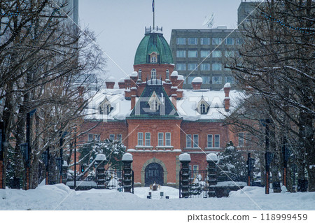 Hokkaido Government Office Red Brick Office in Winter Sapporo City, Hokkaido Hokkaido Government Office Red Brick Office in Winter Sapporo City, Hokkaido 118999459