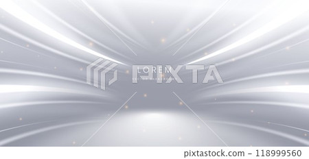 Abstract white cuve ray on grey background. with lighting effect sparkle. 118999560
