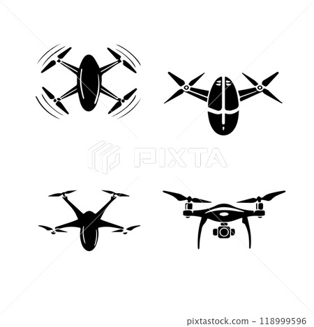 set drone in black color illustration 118999596