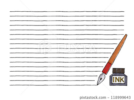Pen and ink letter paper style 118999643