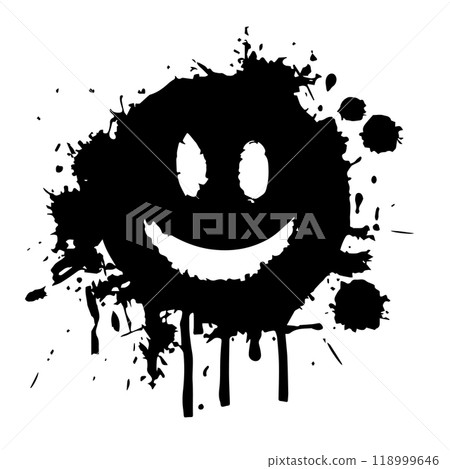 smiley face emoji character. Spray painted graffiti smiley face isolated . Blob face smiley isolated 118999646