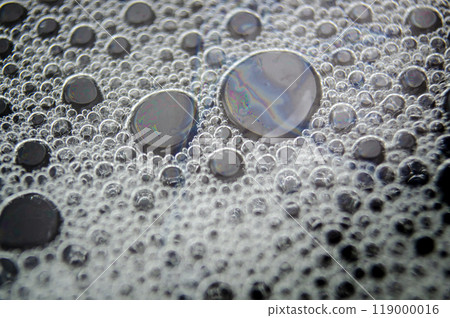 Air bubbles trapped inside a gel-like transparent substance. 119000016
