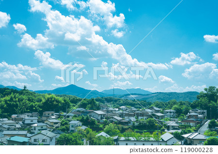 從茨城縣笠間市笠間工藝山眺望的景色 119000228