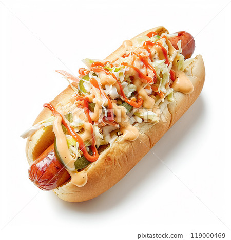 hot dog isolated on white background 119000469