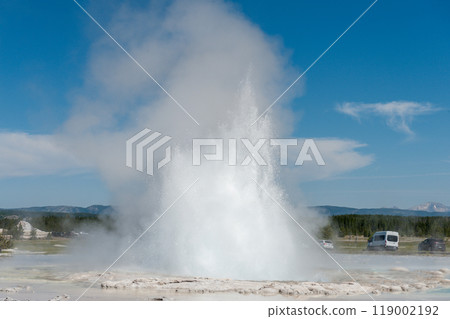 Geyser eruption in Yellowstone 119002192