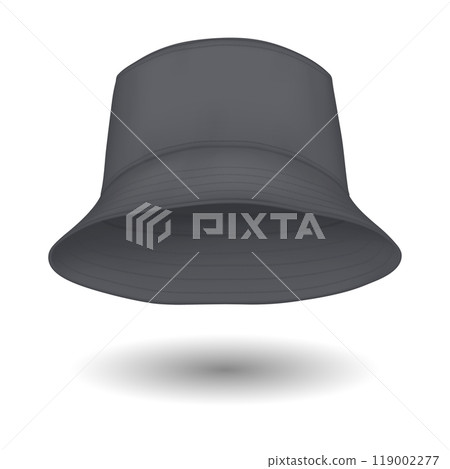 Black mockup bucket hat floating in air vector illustration Black mockup bucket hat floating in air vector illustration 119002277