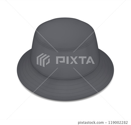 Mockup dark bucket hat with wide brim vector illustration Mockup dark bucket hat with wide brim vector illustration 119002282