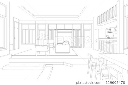 3D illustration of building project 3D illustration of building project 119002478
