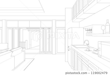 3D illustration of building project 3D illustration of building project 119002479