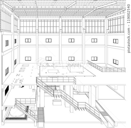 3D illustration of building project 3D illustration of building project 119002540