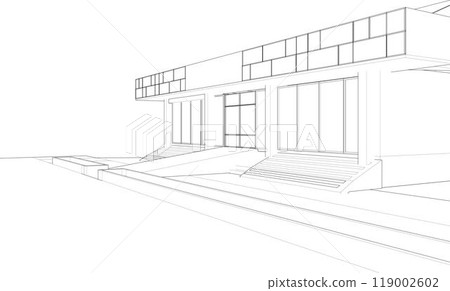 3D illustration of building project 3D illustration of building project 119002602