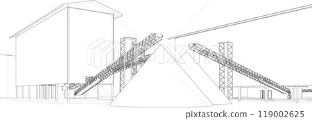 3D illustration of building project 3D illustration of building project 119002625