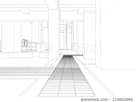 3D illustration of building project 3D illustration of building project 119002666