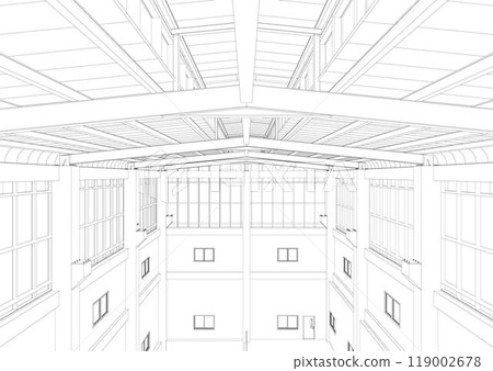 3D illustration of building project 3D illustration of building project 119002678