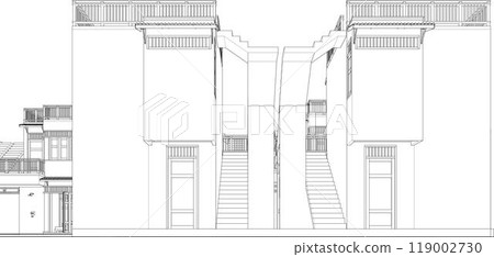 3D illustration of building project 3D illustration of building project 119002730
