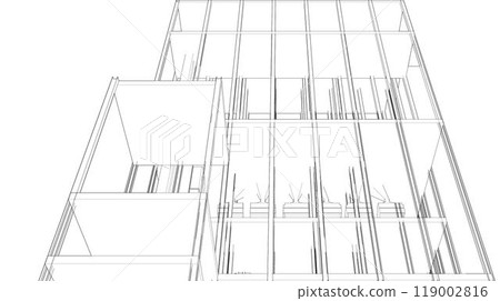 3D illustration of building project 119002816