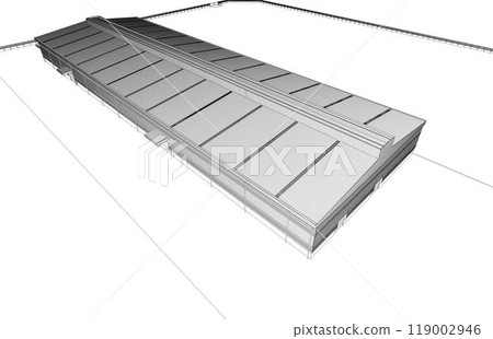 3D illustration of building project 3D illustration of building project 119002946