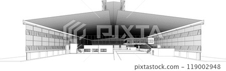3D illustration of building project 3D illustration of building project 119002948