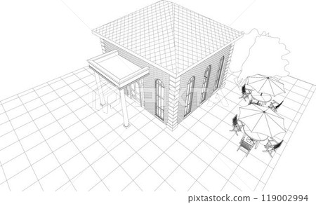 3D illustration of building project 3D illustration of building project 119002994