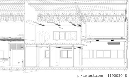 3D illustration of building project 3D illustration of building project 119003048
