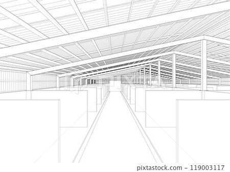 3D illustration of building project 3D illustration of building project 119003117
