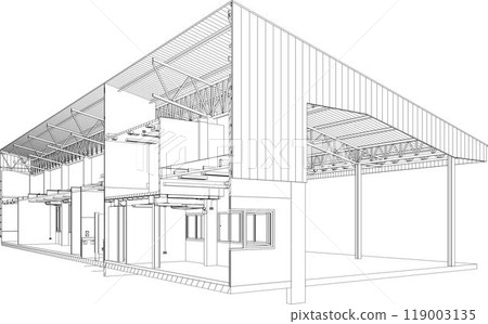 3D illustration of building project 3D illustration of building project 119003135