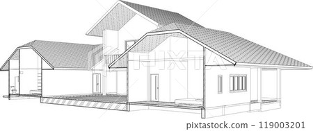 3D illustration of building project 3D illustration of building project 119003201