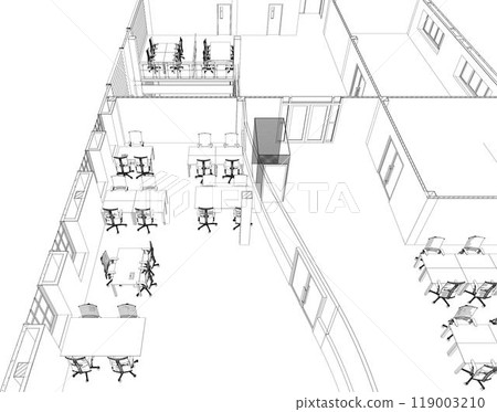 3D illustration of building project 3D illustration of building project 119003210