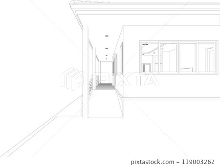 3D illustration of building project 3D illustration of building project 119003262