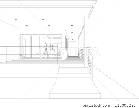 3D illustration of building project 3D illustration of building project 119003283