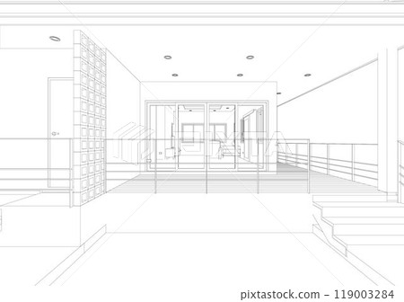 3D illustration of building project 3D illustration of building project 119003284