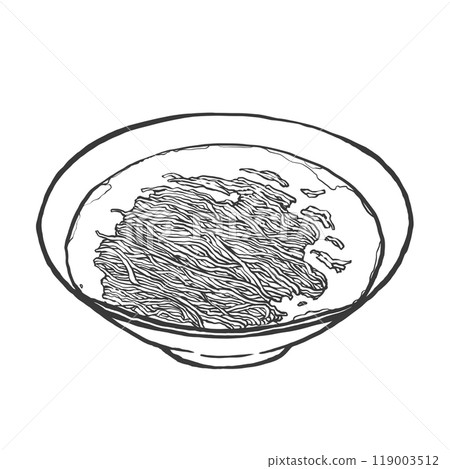 醬油拉麵手寫毛筆繪畫風格插畫 醬油拉麵手寫毛筆繪畫風格插畫 119003512