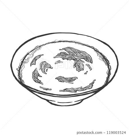 豬骨拉麵手寫筆畫風格插畫 119003524