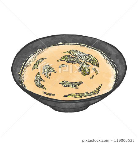 Hand-drawn illustration of tonkotsu ramen Hand-drawn illustration of tonkotsu ramen 119003525