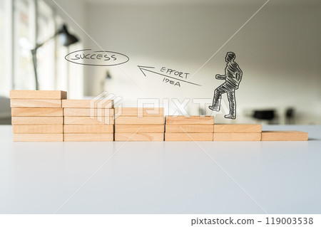 Conceptual image of personal effort it takes to become successful in business 119003538