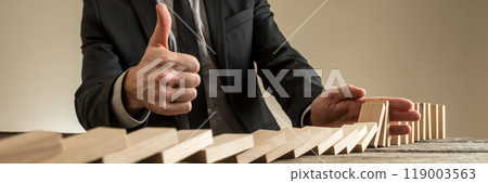 Wide view image of businessman showing thumbs up sign Wide view image of businessman showing thumbs up sign 119003563