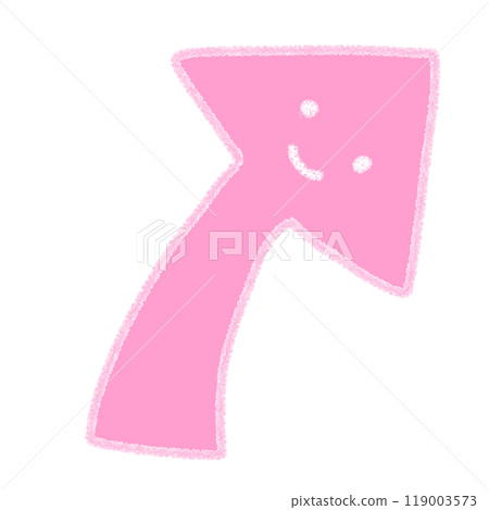 Cute hand-drawn illustration of a smiling arrow pointing up Cute hand-drawn illustration of a smiling arrow pointing up 119003573