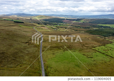 Aerial view of the Ligford Road close to the Strabane transmitting station in Northern Ireland Aerial view of the Ligford Road close to the Strabane transmitting station in Northern Ireland 119004005