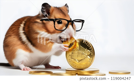 witty rat with a charming expression on white 119004247