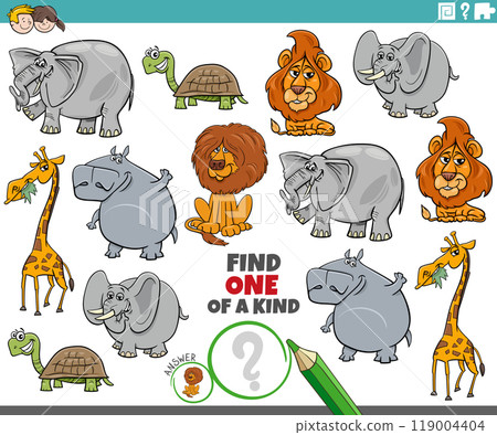 one of a kind activity game with cartoon animals 119004404