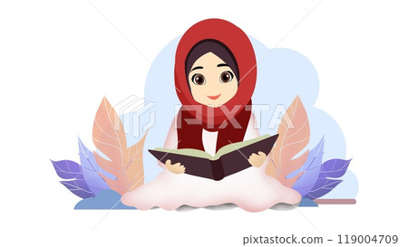 little muslim girl reading the book, young girls reading the Quran in muslim school, Muslim student woman reading a book on the university, reading a book to children's room little muslim girl reading the book, young girls reading the Quran in muslim school, Muslim student woman reading a book on the university, reading a book to children's room 119004709